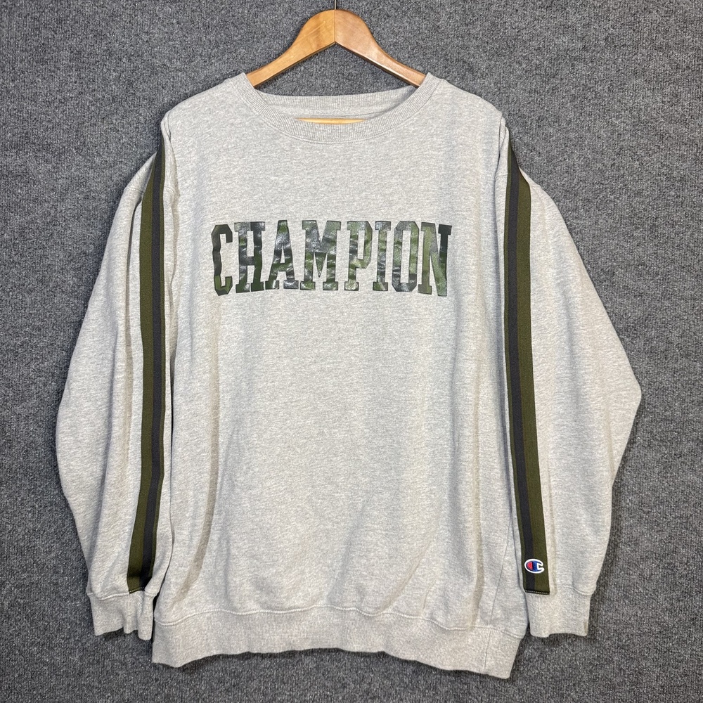 Champion Sweater Mens 2XL Camo Logo Sweatshirt